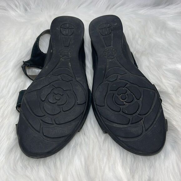 Mephisto Black Nubuck Asymmetrical Strap Sandals Sz 40/US 10 - Picture 6 of 7